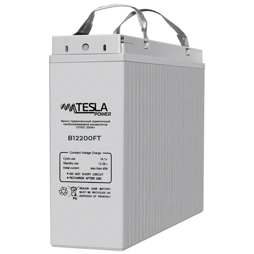 Фронт-терминальный герметичный необслуживаемый аккумулятор Tesla Power 12VDC 200Ач