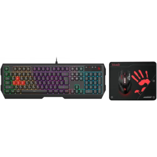 Клавиатура + мышь A4Tech Bloody B1700 клав:черный мышь:черный USB LED