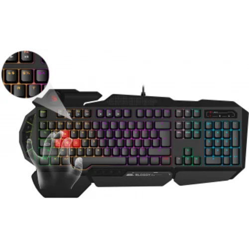 Клавиатура A4Tech Bloody B310N черный USB Multimedia for gamer LED (подставка для запястий) (B310N)