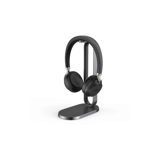 Гарнитура BH76 UC Light Gray USB-A, Беспроводная Bluetooth, Зарядка Qi, HD звук, Шумоподав.ANC, Серая