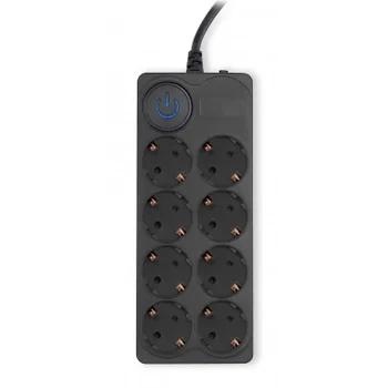 Сетевой фильтр Ippon BK-8-EU-5-10-B 5м (8 розеток) черный (коробка)