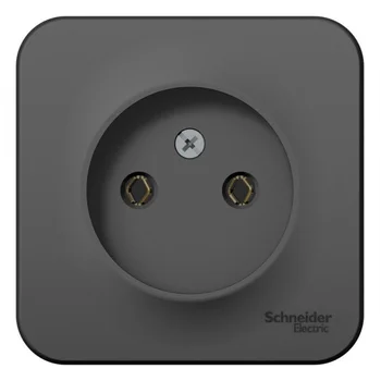 Розетка 1-м ОП Blanca 16А IP20 250В без заземл. без защ. шторок с изолир. пластиной антрацит SE BLNR
