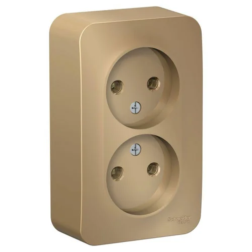 Розетка 2-м ОП Blanca 16А IP20 250В без заземл. без защ. шторок с изолир. пластиной титан SE BLNRA00