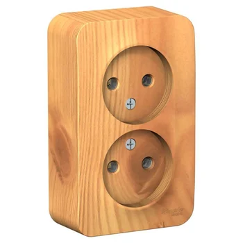 Розетка 2-м ОП Blanca 16А IP20 250В без заземл. без защ. шторок с изолир. пластиной ясень SE BLNRA00