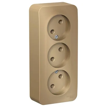 Розетка 3-м ОП Blanca 16А IP20 250В без заземл. без защ. шторок с изолир. пластиной титан SE BLNRA00