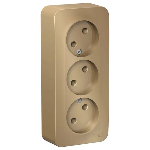 Розетка 3-м ОП Blanca 16А IP20 250В без заземл. без защ. шторок с изолир. пластиной титан SE BLNRA00