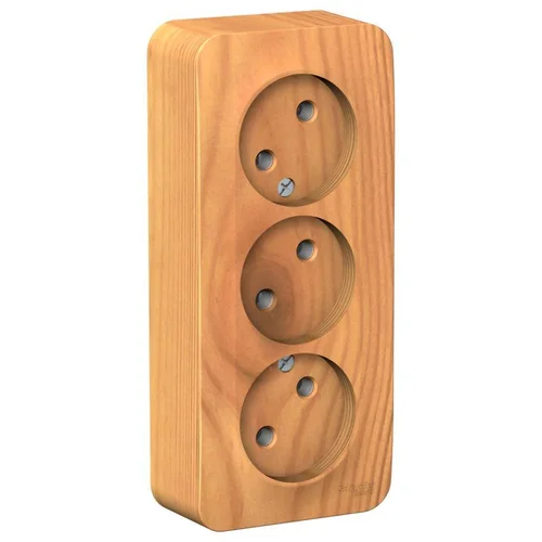 Розетка 3-м ОП Blanca 16А IP20 250В без заземл. без защ. шторок с изолир. пластиной ясень SE BLNRA00