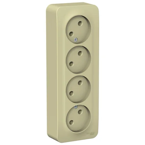 Розетка 4-м ОП Blanca 16А IP20 250В без заземл. без защ. шторок с изолир. пластиной беж. SE BLNRA000