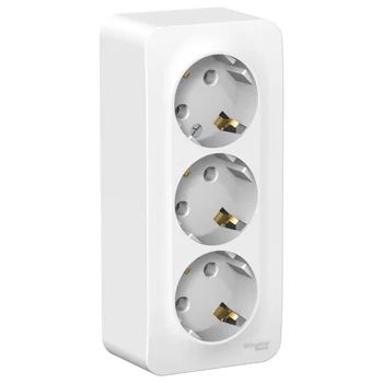 Розетка 3-м ОП Blanca 16А IP20 250В с заземл. без защ. шторок с изолир. пластиной бел. SE BLNRA01031