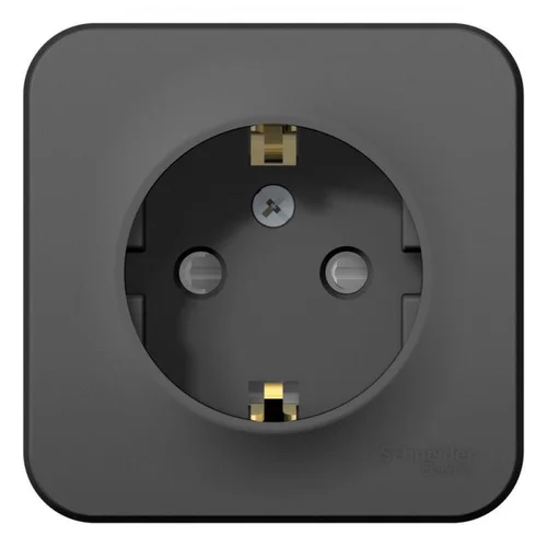 Розетка 1-м ОП Blanca 16А IP20 250В с заземл. защ. шторки с изолир. пластиной антрацит SE BLNRA01111
