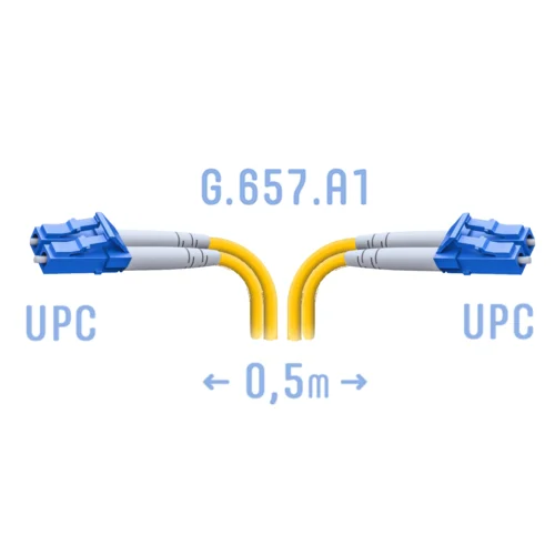 Патчкорд оптический B-Optix LC/UPC SM G.657.A1 Duplex 0,5 метра
