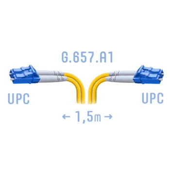 Патчкорд оптический B-Optix LC/UPC SM G.657.A1 Duplex  1.5 метра