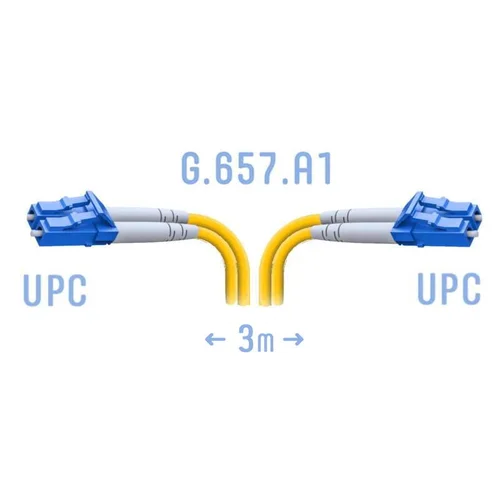 Патчкорд оптический B-Optix LC/UPC SM G.657.A1 Duplex 3 метра