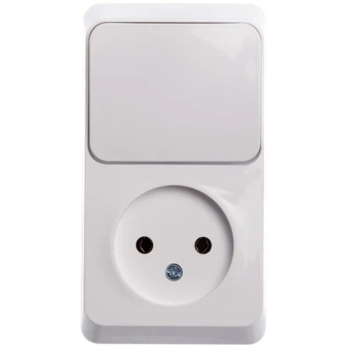 Блок ОП Этюд (1-м розетка без заземл. + 1-кл. выкл.) бел. SE BPA16-204B