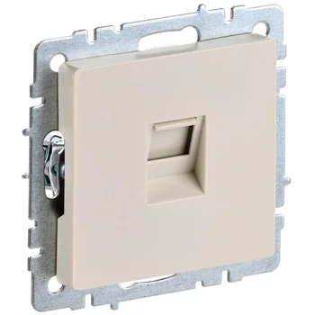 Розетка компьютерная СП RJ45 кат.5E BRITE РК10-БрКр беж. IEK BR-K10-1-K10