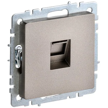 Розетка компьютерная СП RJ45 кат.5E BRITE РК10-БрШ шампань IEK BR-K10-1-K37