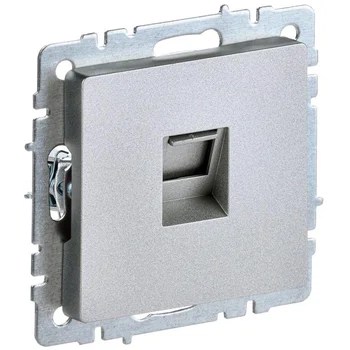 Розетка компьютерная СП RJ45 кат.5E BRITE РК10-БрА алюм. IEK BR-K10-1-K47