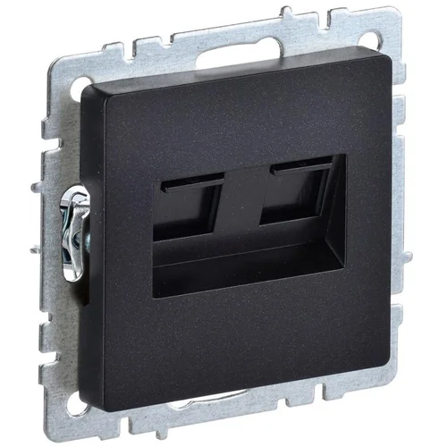Розетка компьютерная двойная СП RJ45 кат.5E BRITE РК10-2-БрЧ черн. IEK BR-K20-1-K02