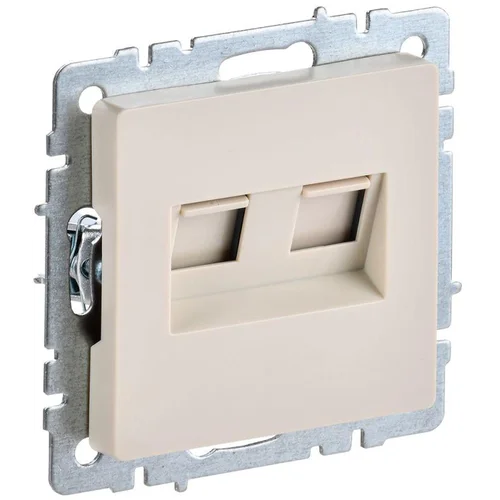 Розетка компьютерная двойная СП RJ45 кат.5E BRITE РК10-2-БрКр беж. IEK BR-K20-1-K10