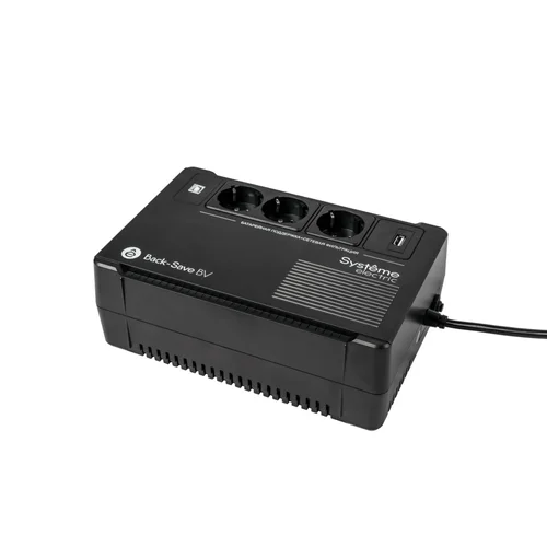 ИБП Back-Save BV Systeme Electric 400 ВА, автоматическая регулировка напряжения, 3 розетки Schuko, 230 В, 1 USB Type-A