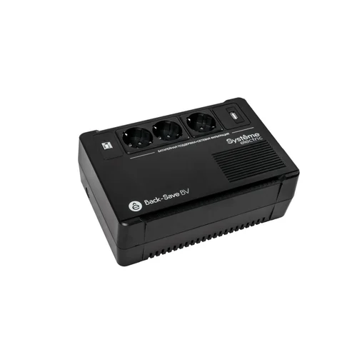 ИБП Back-Save BV Systeme Electric 800 ВА, автоматическая регулировка напряжения, 3 розетки Schuko, 230 В, 1 USB Type-A