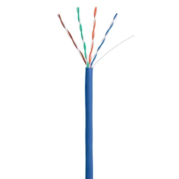 Кабель NETLAN U/UTP 4 пары, Кат.5e, 100МГц, одножильный, CCA (омедненный алюминий), внутренний, PVC нг(B), синий, 305м