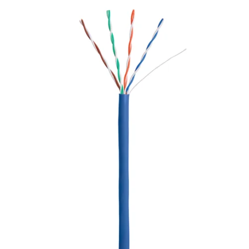 Кабель NETLAN U/UTP 4 пары, Кат.5e, 100МГц, одножильный, CCA (омедненный алюминий), внутренний, PVC нг(B), синий, 305м