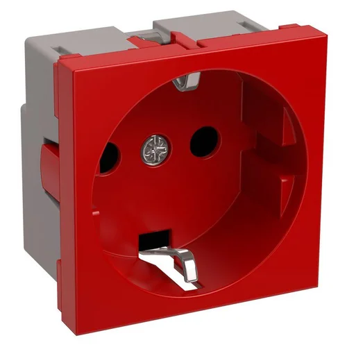 Розетка 1-м 2мод. Праймер РКС-20-32-П-К 45х45 с заземл. красн. IEK CKK-40D-RSZK2-K04-K