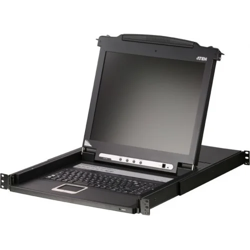 Консоль управления, для KVM-переключателей, электрон., 19", SVGA+KBD+MOUSE PS/2, с KVM-шнуром PS/2 1.8м., LCD экран 17", лат./рус. (1280x1024;DDC2B)