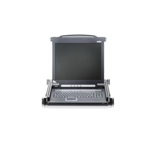 Консоль управления, для KVM-переключателей, электрон., 19", SVGA+KBD+MOUSE PS/2, с KVM-шнуром PS/2 1.8м., LCD экран 17", лат./рус. (1280x1024;DDC2B)