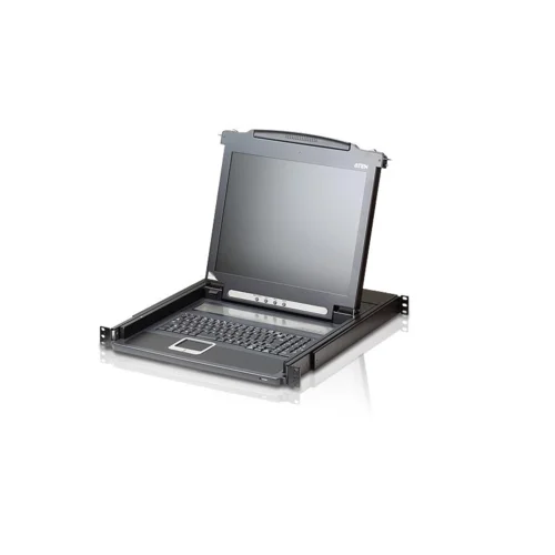Консоль управления, для KVM-переключателей, электрон., 19", SVGA+KBD+MOUSE PS/2, с KVM-шнуром PS/2 1.8м., LCD экран 17", лат./рус. (1280x1024;DDC2B)