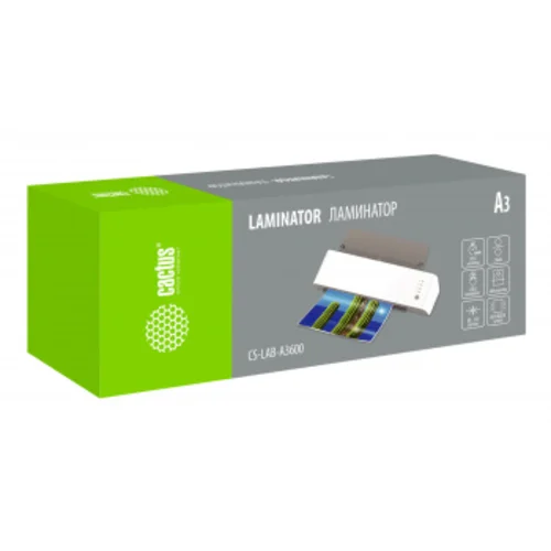 Ламинатор Cactus CS-LAB-A3600 белый A3 (80-125мкм) 60см/мин (2вал.) хол.лам. лам.фото реверс