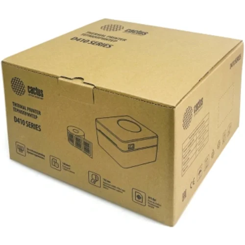Термопринтер Cactus CS-TP-D410U 203dpi 160мм/с/USB для печ.этик. черный