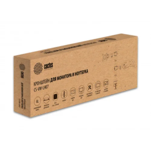 Кронштейн для монитора/ноутбука Cactus CS-VM-LH07-BK черный 13"-27" макс.8кг настольный поворот и на