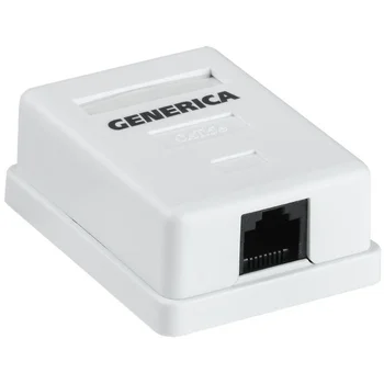 Розетка компьютерная 1-м ОП RJ45 кат.5E UTP GENERICA CS2-1C5EU-12-G