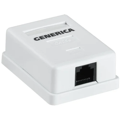 Розетка компьютерная 1-м ОП RJ45 кат.5E UTP GENERICA CS2-1C5EU-12-G