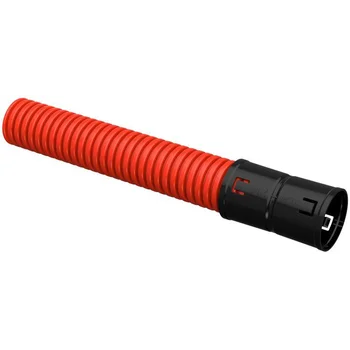 Труба гофрированная двустенная ПНД гибкая d50мм с муфтой красн. (уп.50м) IEK CTG12-050-K04-050-R