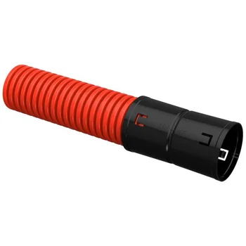 Труба гофрированная двустенная ПНД гибкая d75мм с муфтой красн. (уп.50м) IEK CTG12-075-K04-050-R