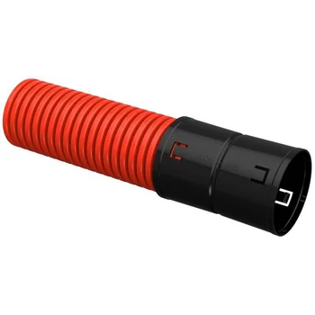 Труба гофрированная двустенная ПНД гибкая d90мм с муфтой красн. (уп.50м) IEK CTG12-090-K04-050-R