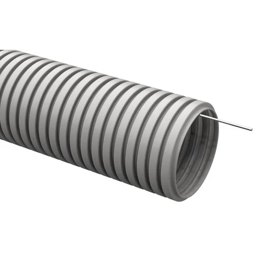 Труба гофрированная ПВХ d16мм с протяжкой сер. (уп.100м) IEK CTG20-16-K41-100I