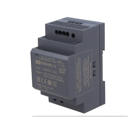 DDR-60G-15, DC/DC преобразователь, 60Вт, вход 9-36В,выход 15В/4А Mean Well