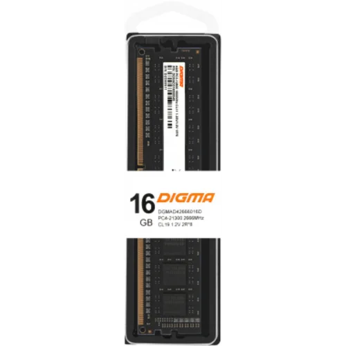 Память DDR4 16Gb 2666MHz Digma DGMAD42666016D RTL PC4-21300 CL19 DIMM 288-pin 1.2В dual rank Ret