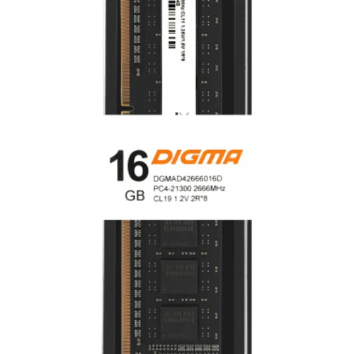 Память DDR4 16Gb 2666MHz Digma DGMAD42666016D RTL PC4-21300 CL19 DIMM 288-pin 1.2В dual rank Ret