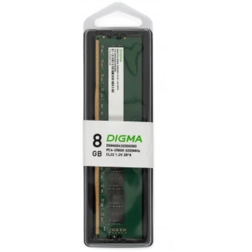 Память DDR4 8Gb 3200MHz Digma DGMAD43200008D RTL PC4-25600 CL22 DIMM 288-pin 1.2В dual rank Ret