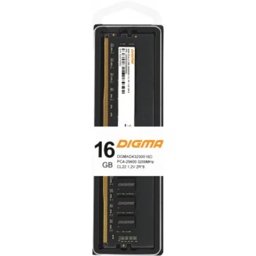 Память DDR4 16Gb 3200MHz Digma DGMAD43200016D RTL PC4-25600 CL22 DIMM 288-pin 1.2В dual rank Ret