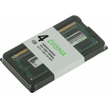 Память DDR3 4GB 1600MHz Digma DGMAS31600004D RTL PC3-12800 CL11 SO-DIMM 204-pin 1.35В dual rank Ret