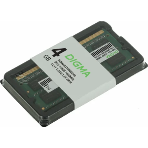 Память DDR3 4GB 1600MHz Digma DGMAS31600004D RTL PC3-12800 CL11 SO-DIMM 204-pin 1.35В dual rank Ret
