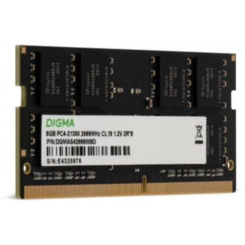 Память DDR4 8Gb 2666MHz Digma DGMAS42666008D RTL PC4-21300 CL19 SO-DIMM 260-pin 1.2В dual rank Ret
