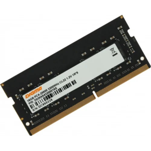 Память DDR4 16Gb 3200MHz Digma DGMAS43200016S RTL PC4-25600 CL22 SO-DIMM 260pin 1.2В