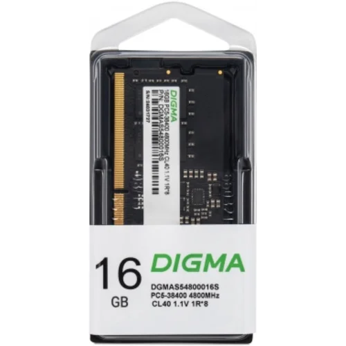Память DDR5 16GB 4800MHz Digma DGMAS54800016S RTL PC5-38400 CL40 SO-DIMM 262-pin 1.1В